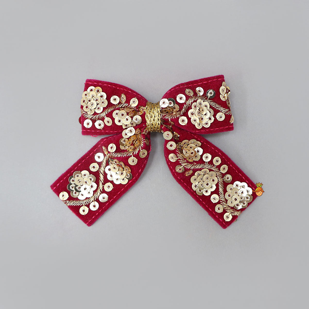 Intricately Sequins Embroidered Velvet Hair Clip