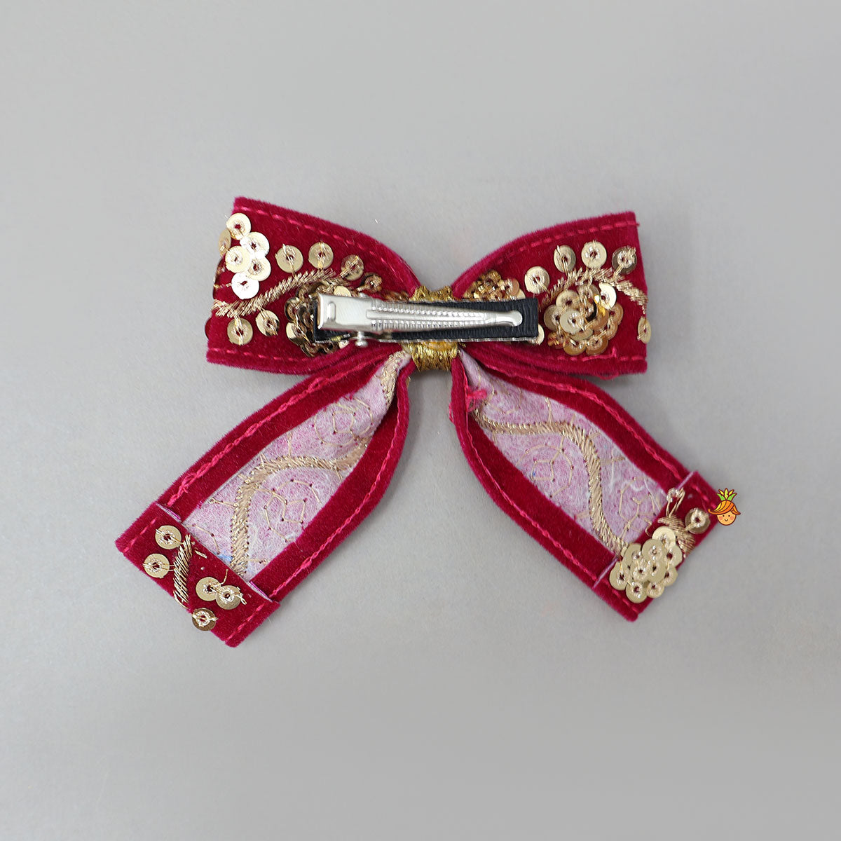 Intricately Sequins Embroidered Velvet Hair Clip