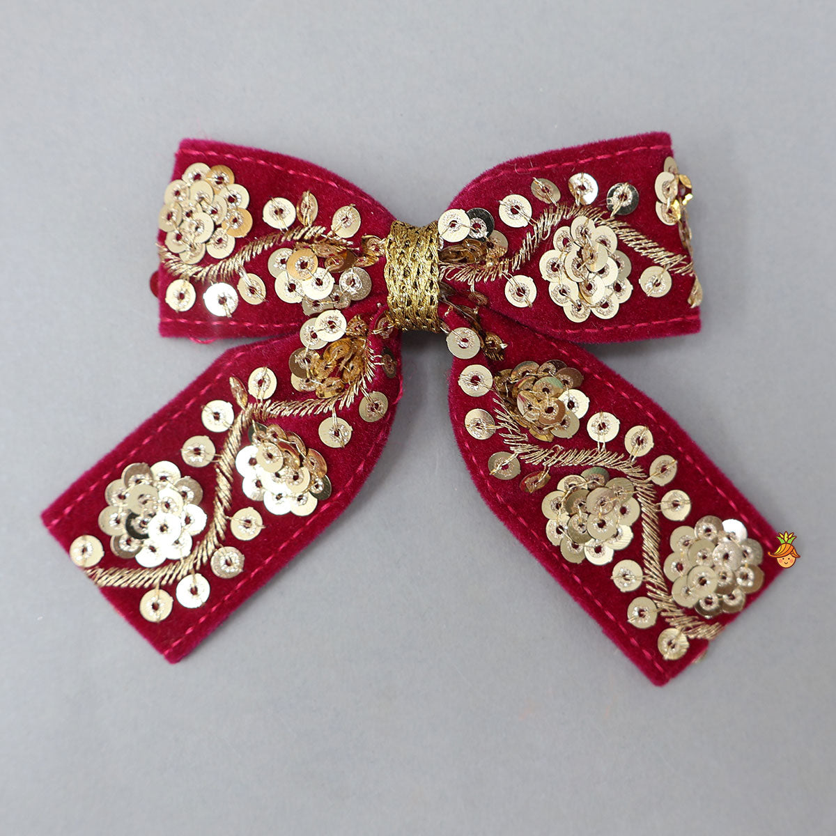 Intricately Sequins Embroidered Velvet Hair Clip