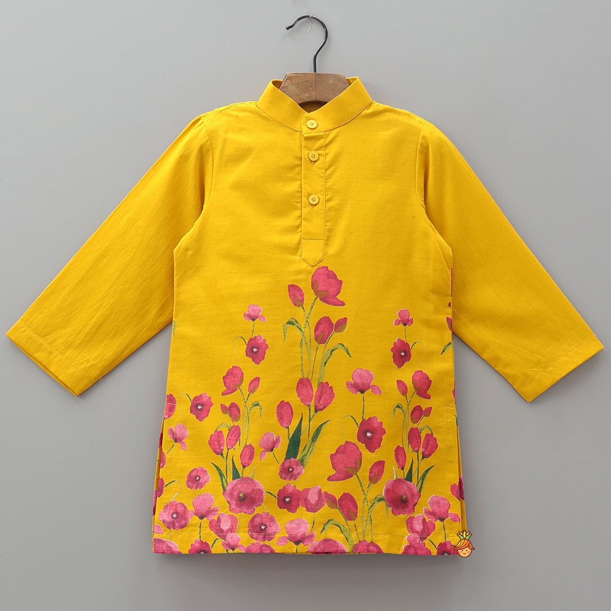 Elegant Floral Print Kurta With Pyjama