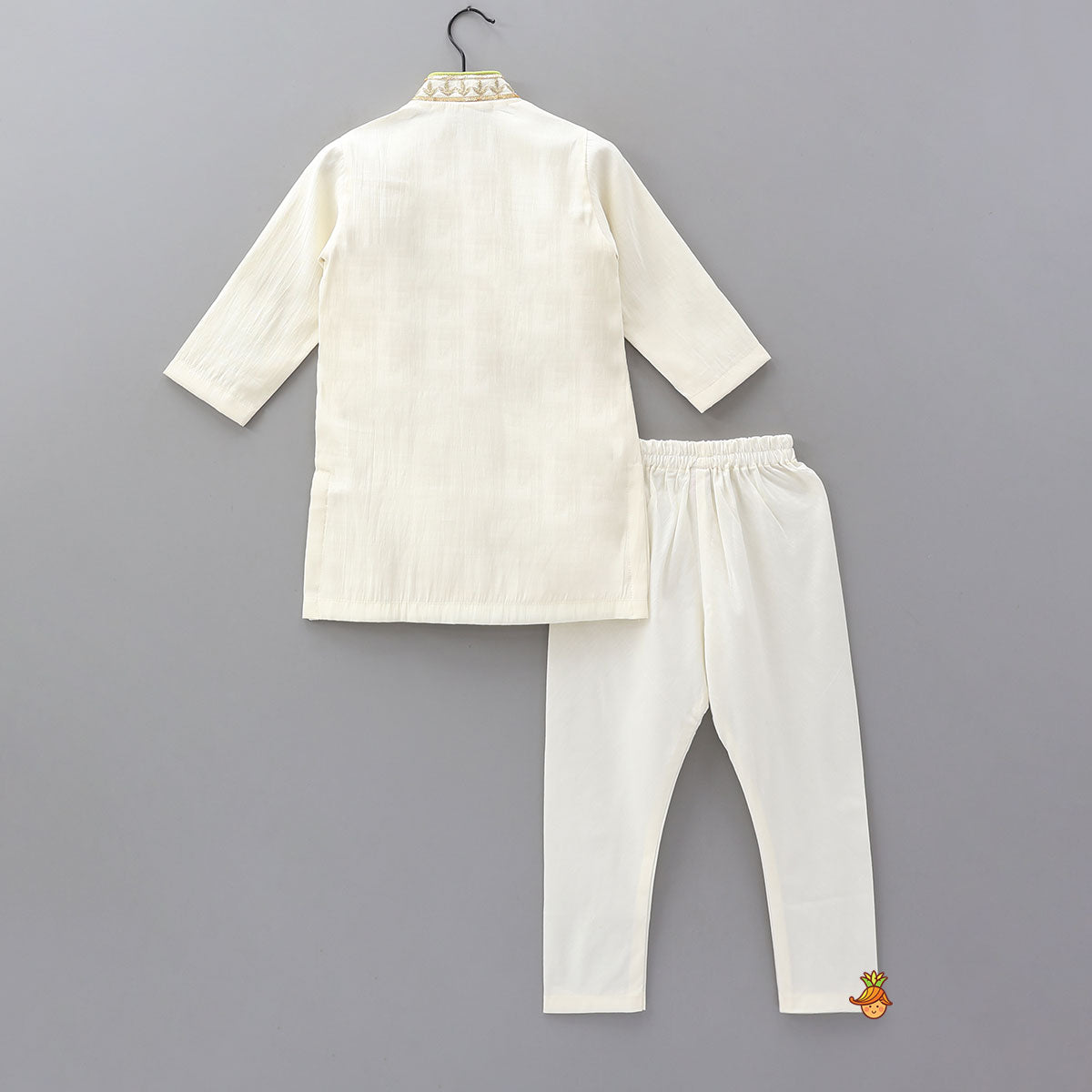 Hand Embroidered Front Placket Kurta And Churidar