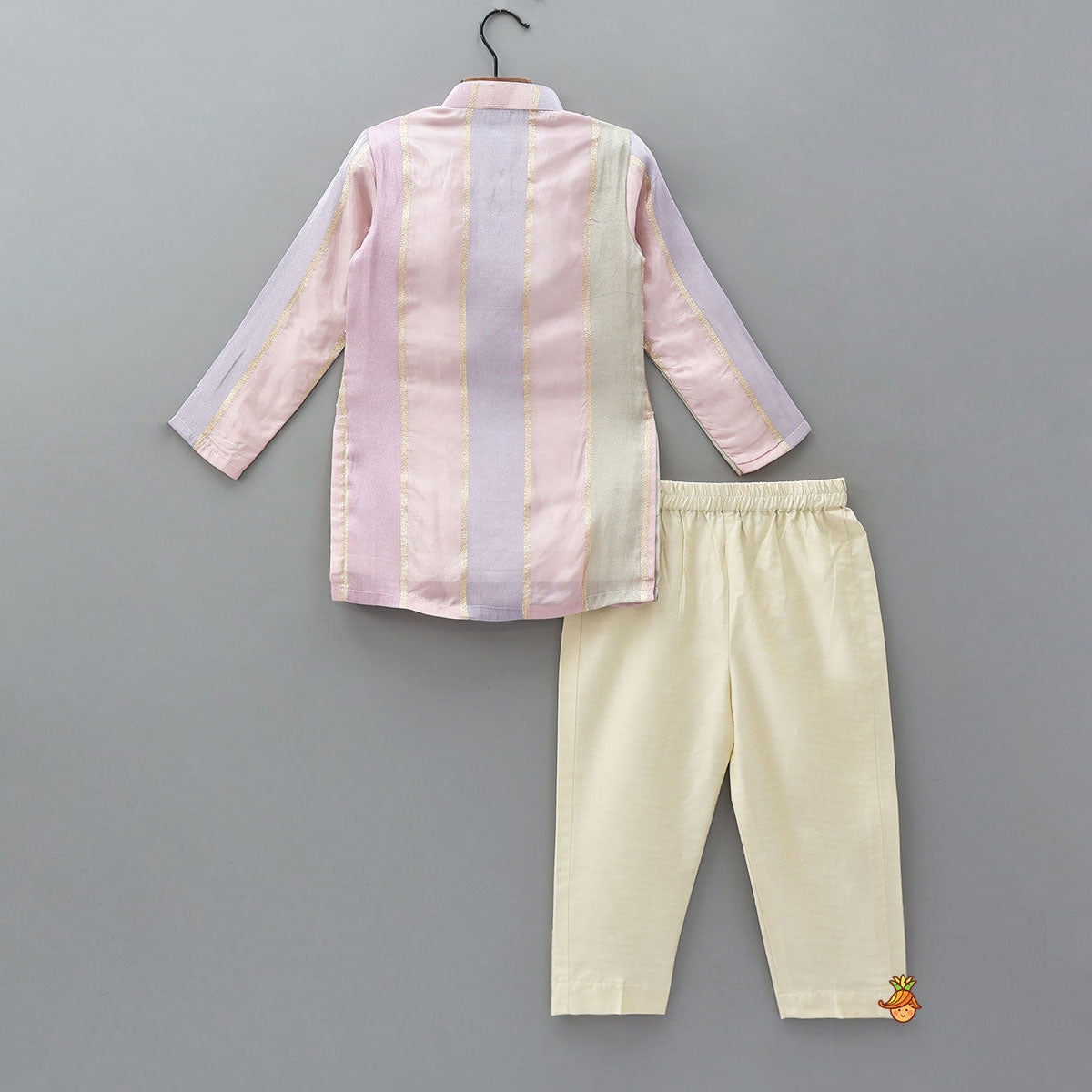 Lace Work Shimmery Kurta And Pyjama