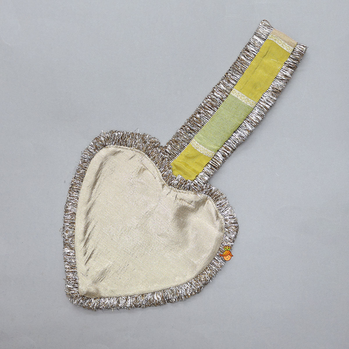 Mirror Work Top And Shimmery Lehenga With Detachable Dupatta And Heart Shaped Bag