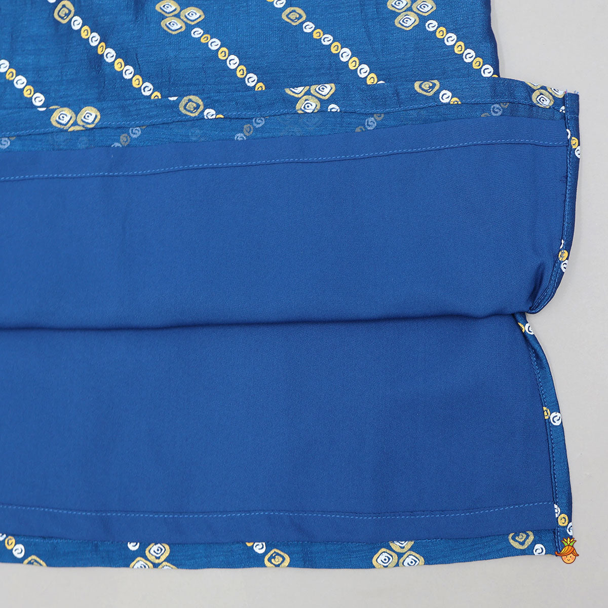 Foil Printed Ethnic Kurta Set With Jacket And Dhoti