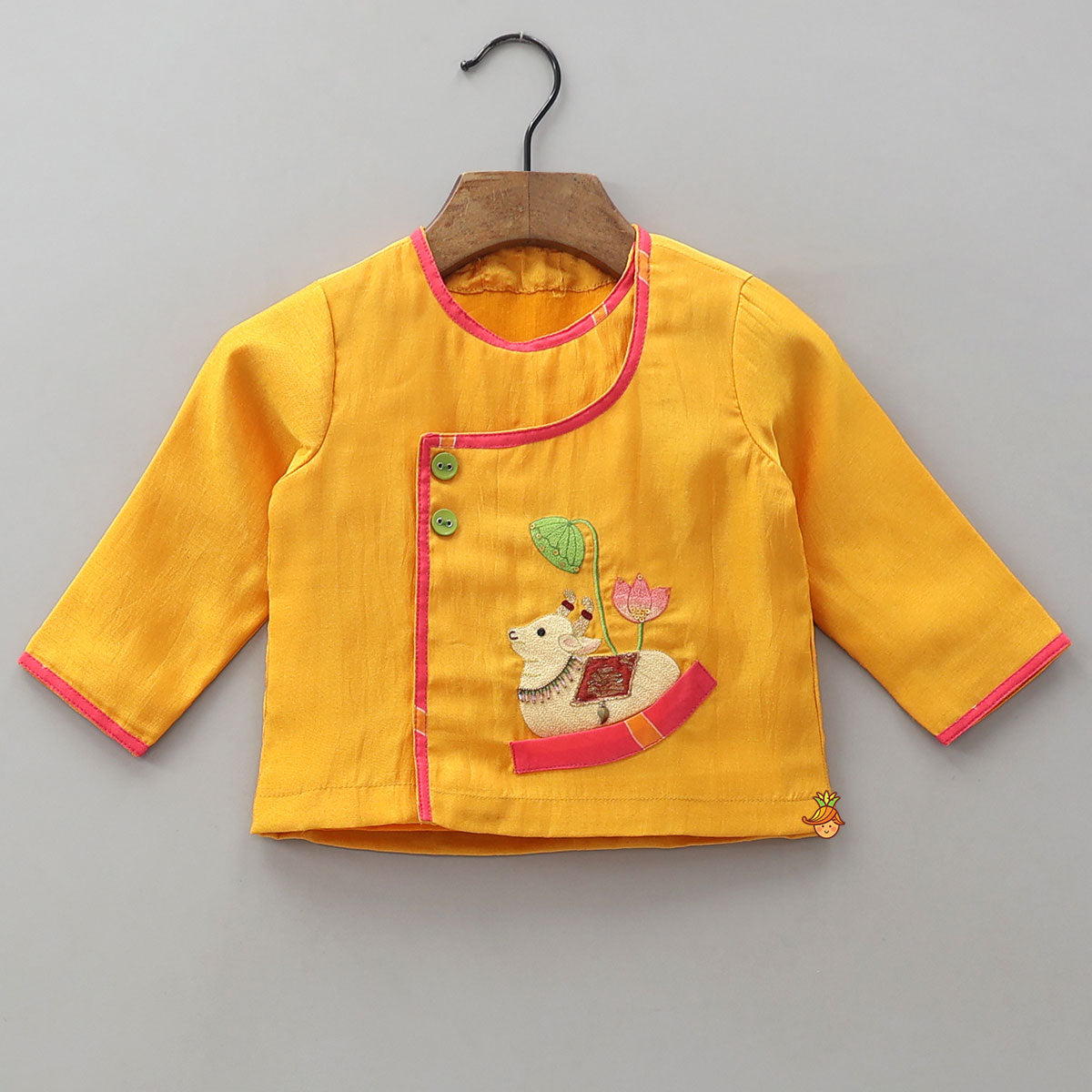 Front-Open Kurta With Printed Dhoti