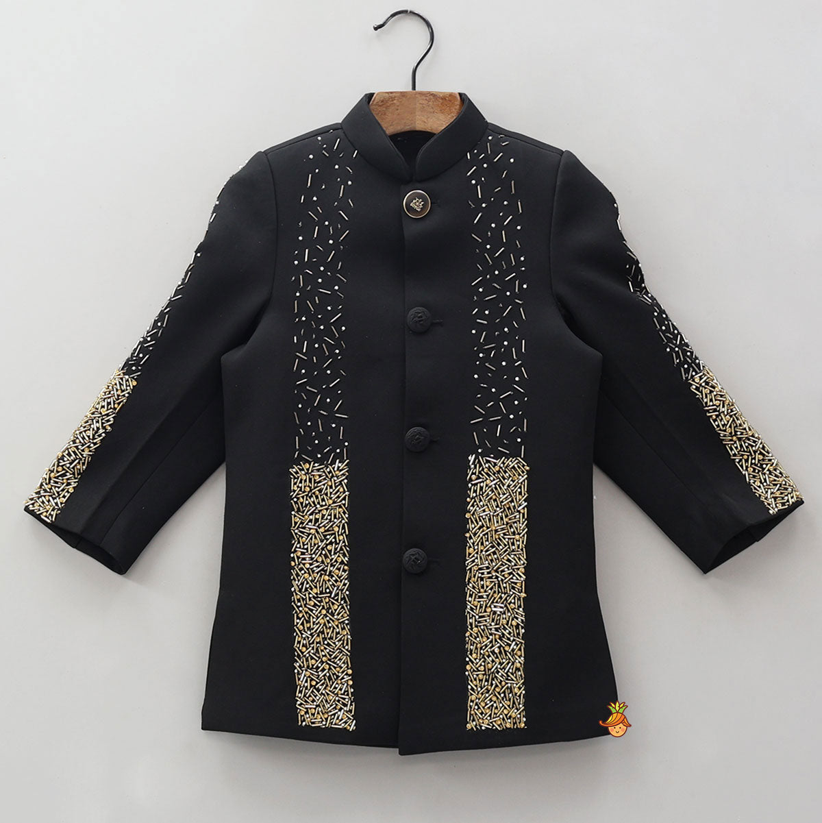 Elegant Long Beads Detailed Sherwani And Pyjama