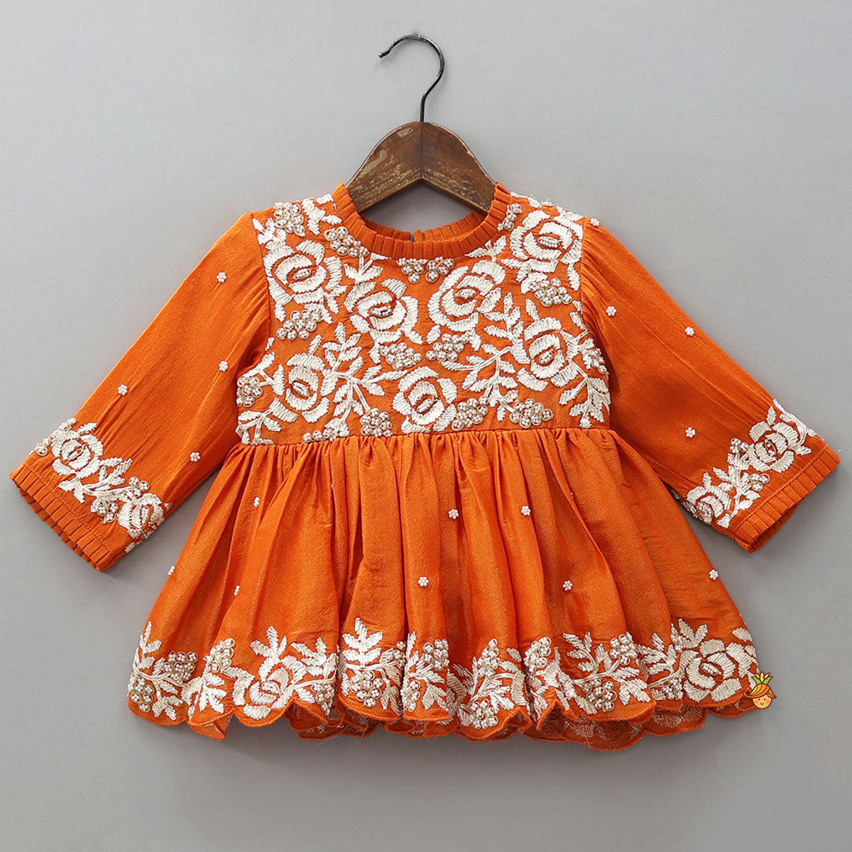 Gota Work Shimmery Kurti And Lehenga