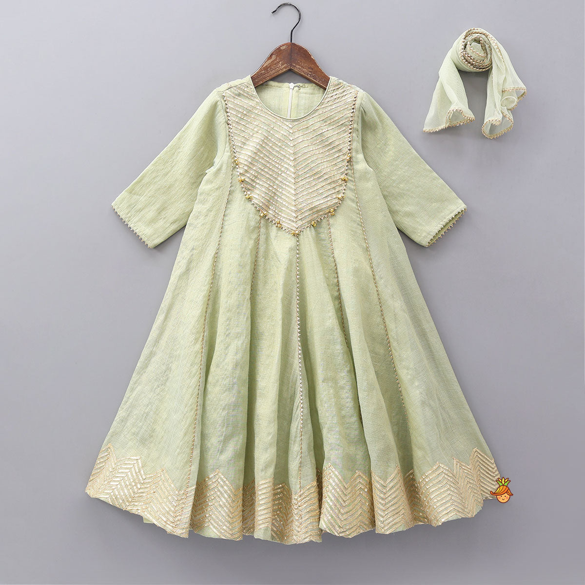 Shimmery Gorgeous Anarkali With Matching Net Dupatta