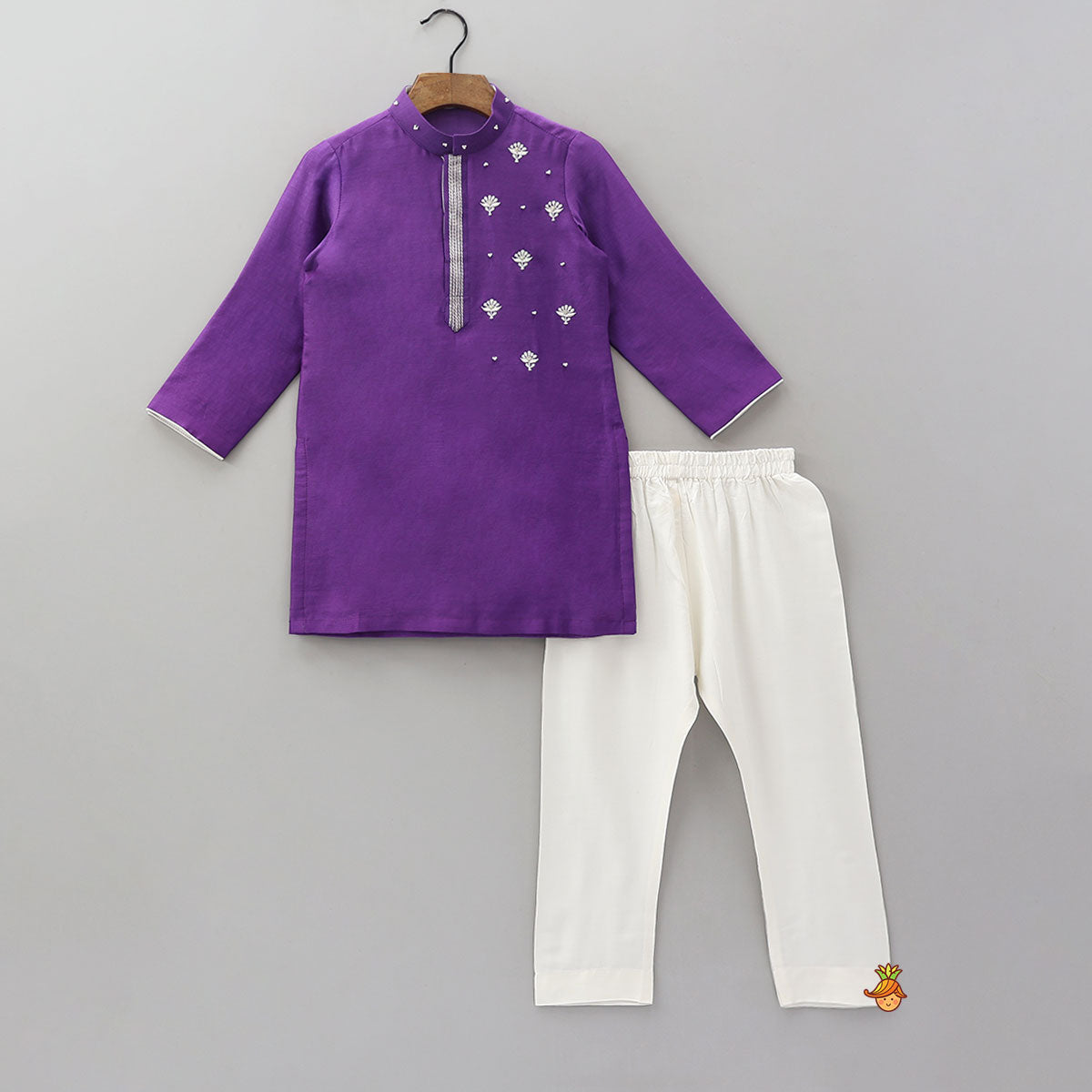 One Sided Embroidered Kurta And Pyjama