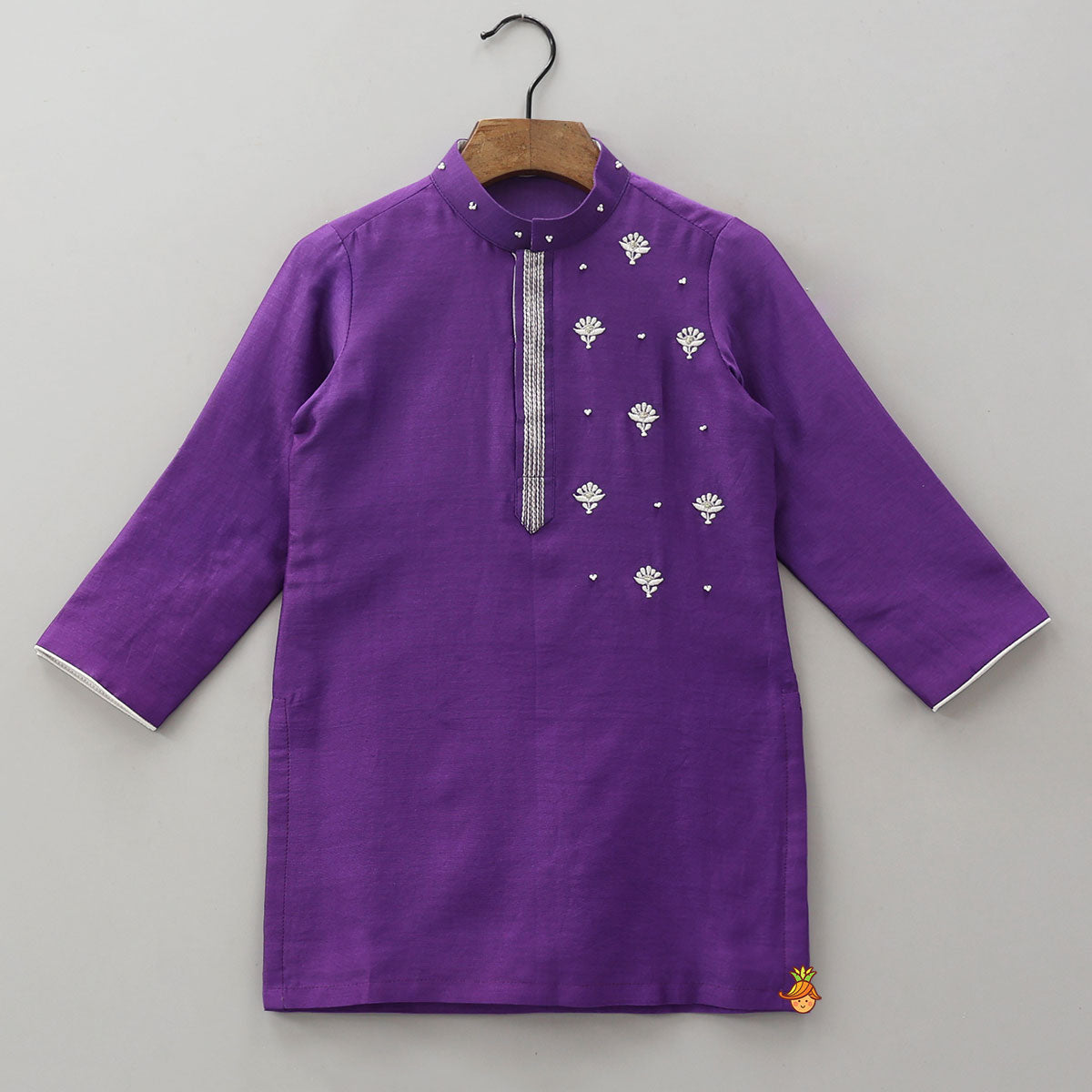 One Sided Embroidered Kurta And Pyjama