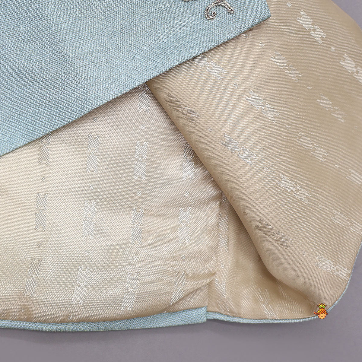 Shimmery Kurta With Open Jacket And Churidar