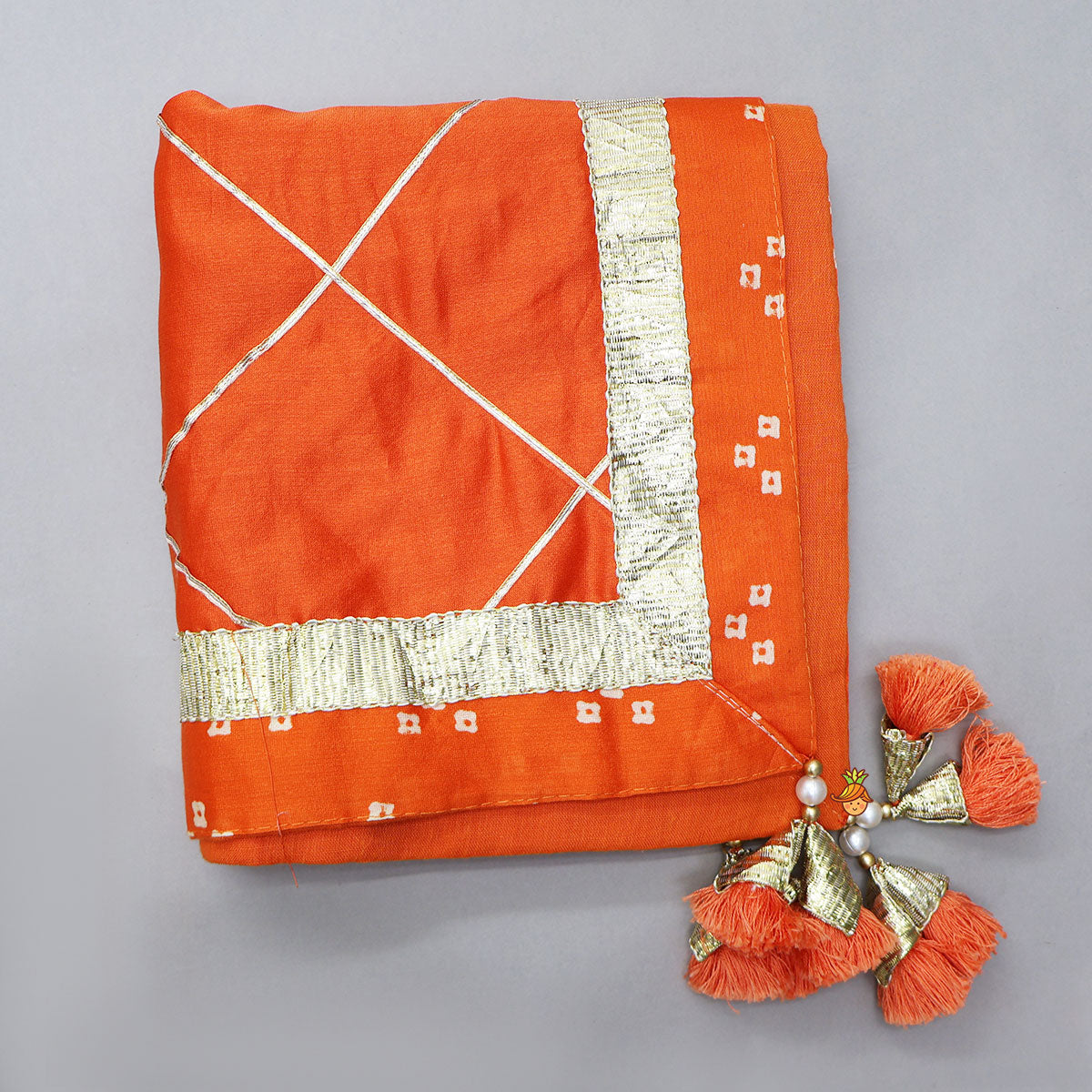 Bandhani Printed Infant Baby Set With Swaddle And Cap