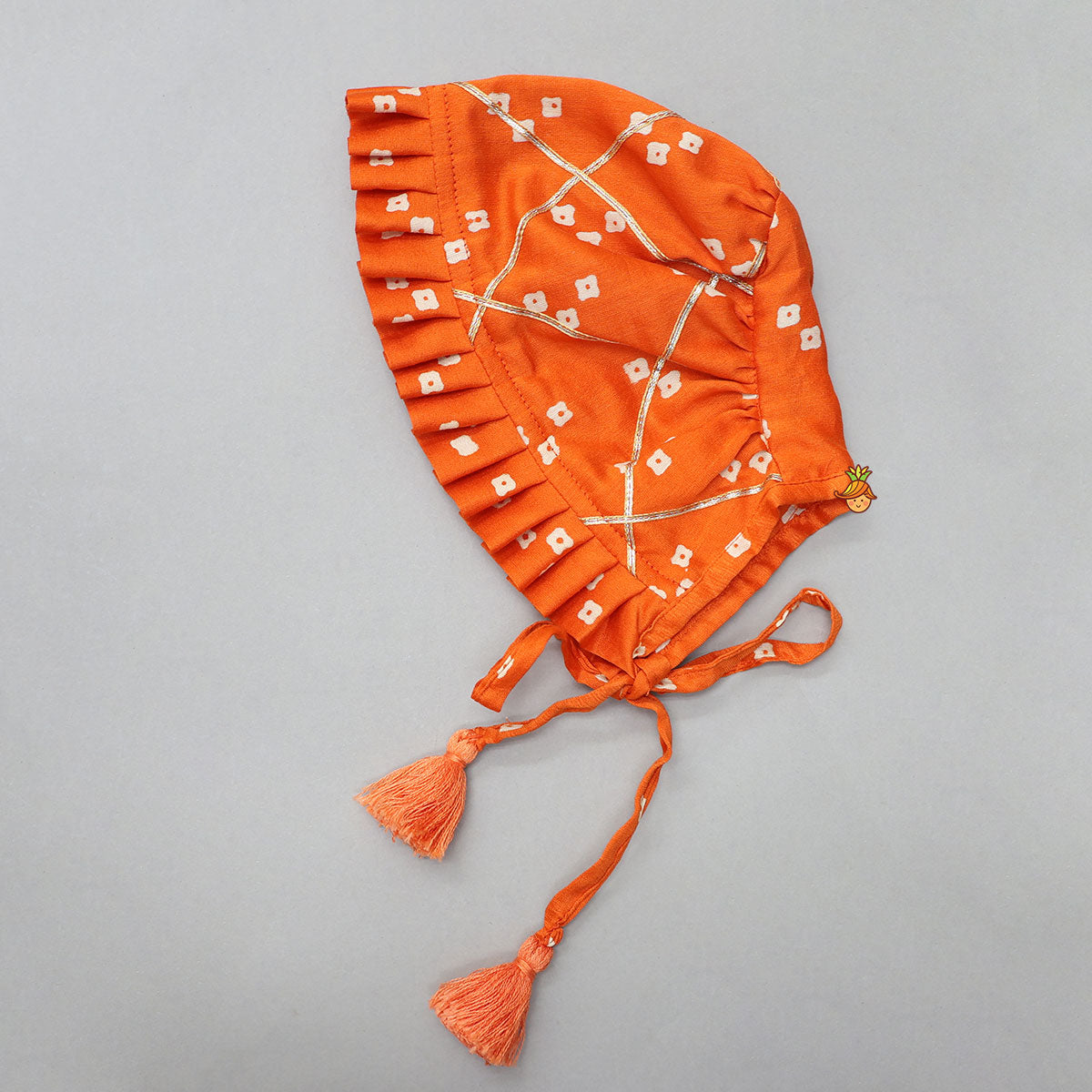 Bandhani Printed Infant Baby Set With Swaddle And Cap