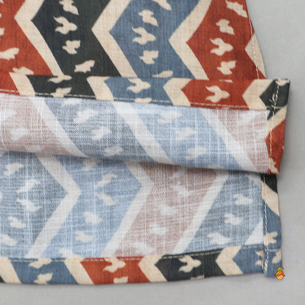 Chevron Printed Ethnic Kurta And Pyjama