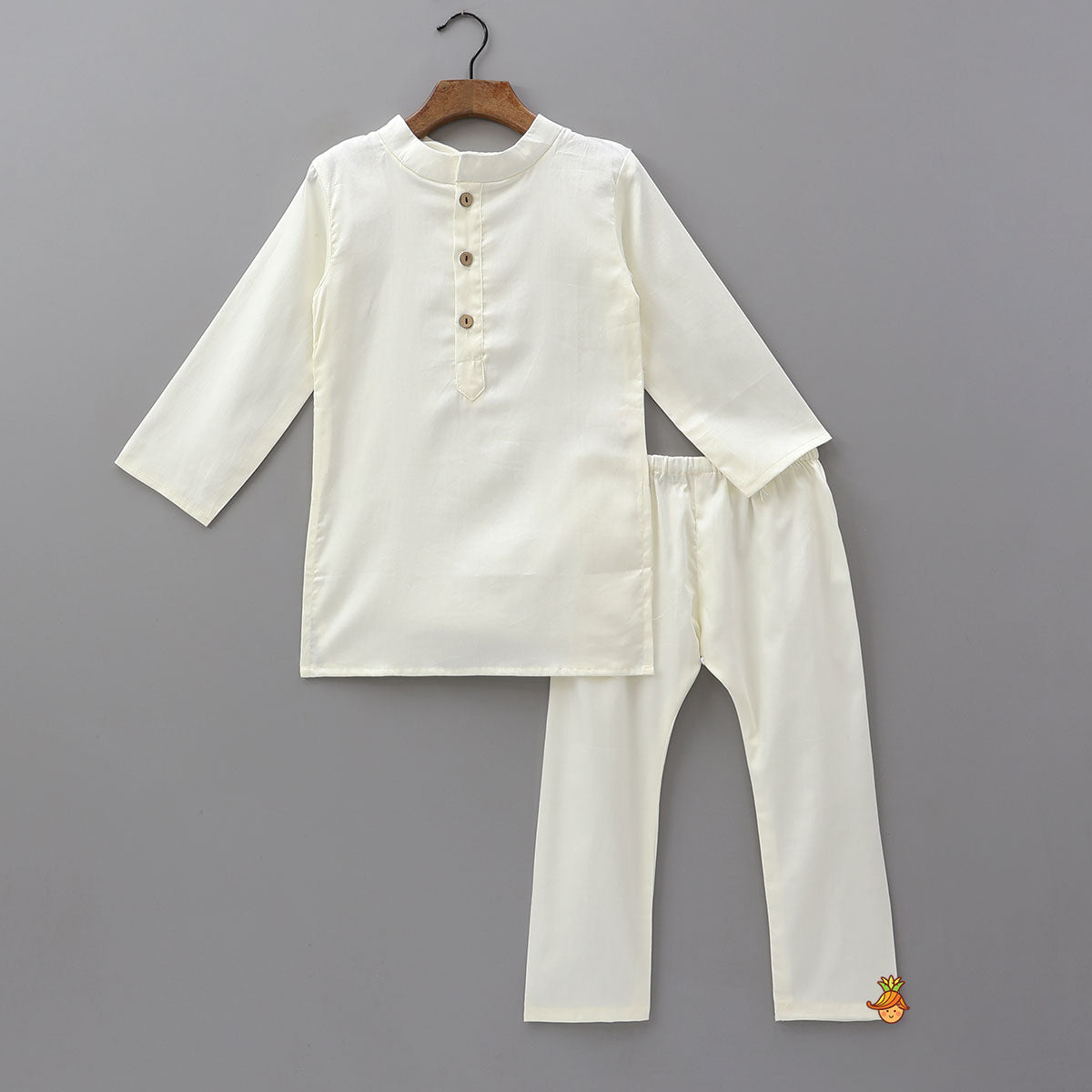 Festive Cotton Ethnic Kurta With Printed Jacket And Pyjama