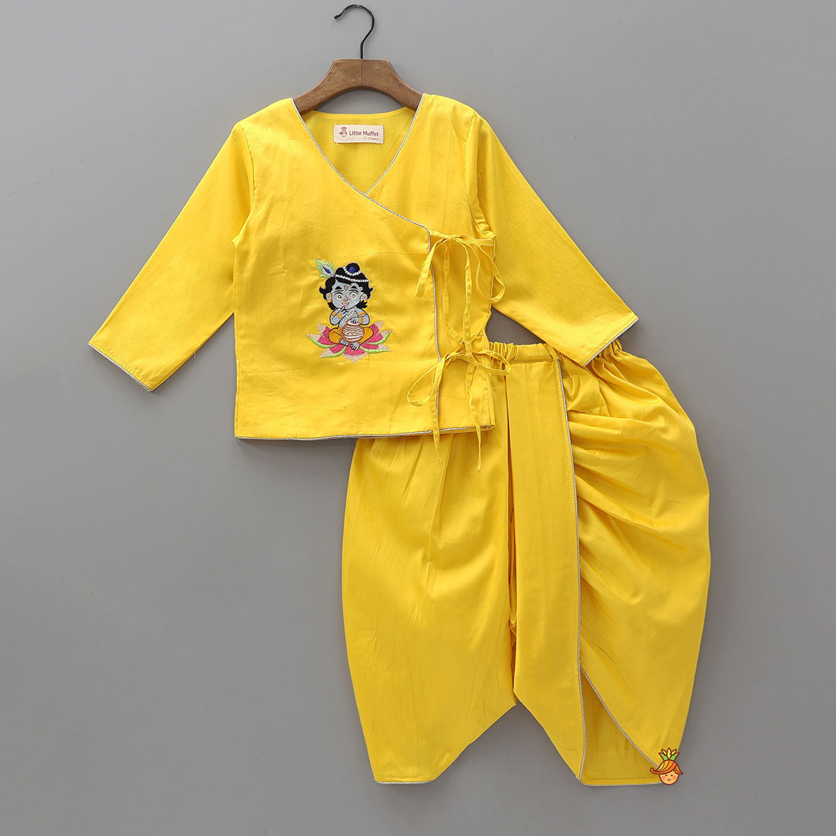 Front Dual Tie-Up Ethnic Kurta And Dhoti