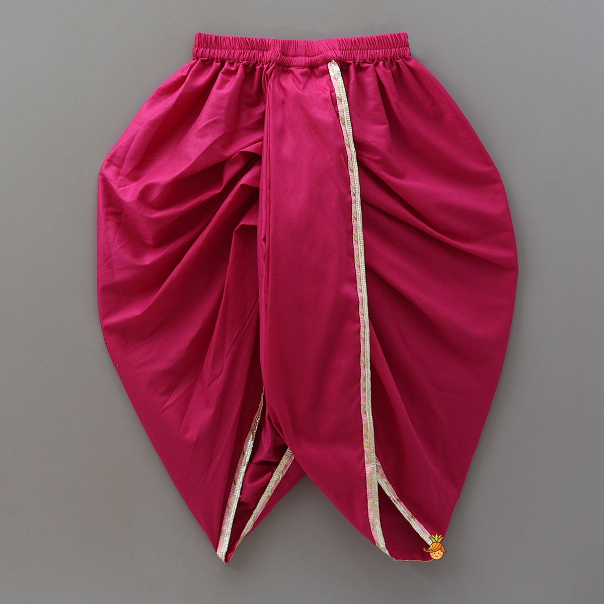 Krishna Embroidered Angarkha Style Top With Lace Work Dhoti And Mukut