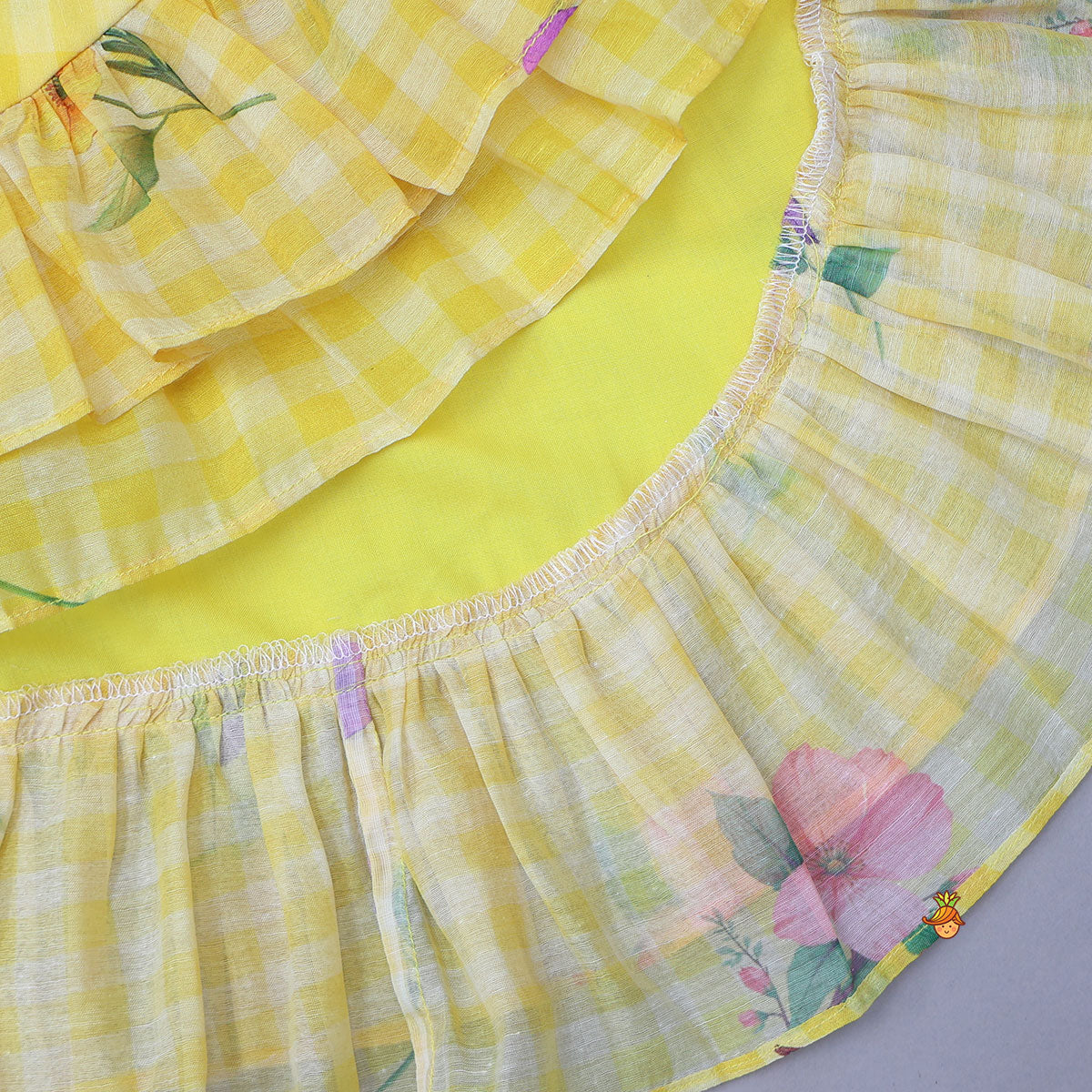 Floral Printed Criss Cross Knot Detail Crop Top And High Low Skirt With Hairband