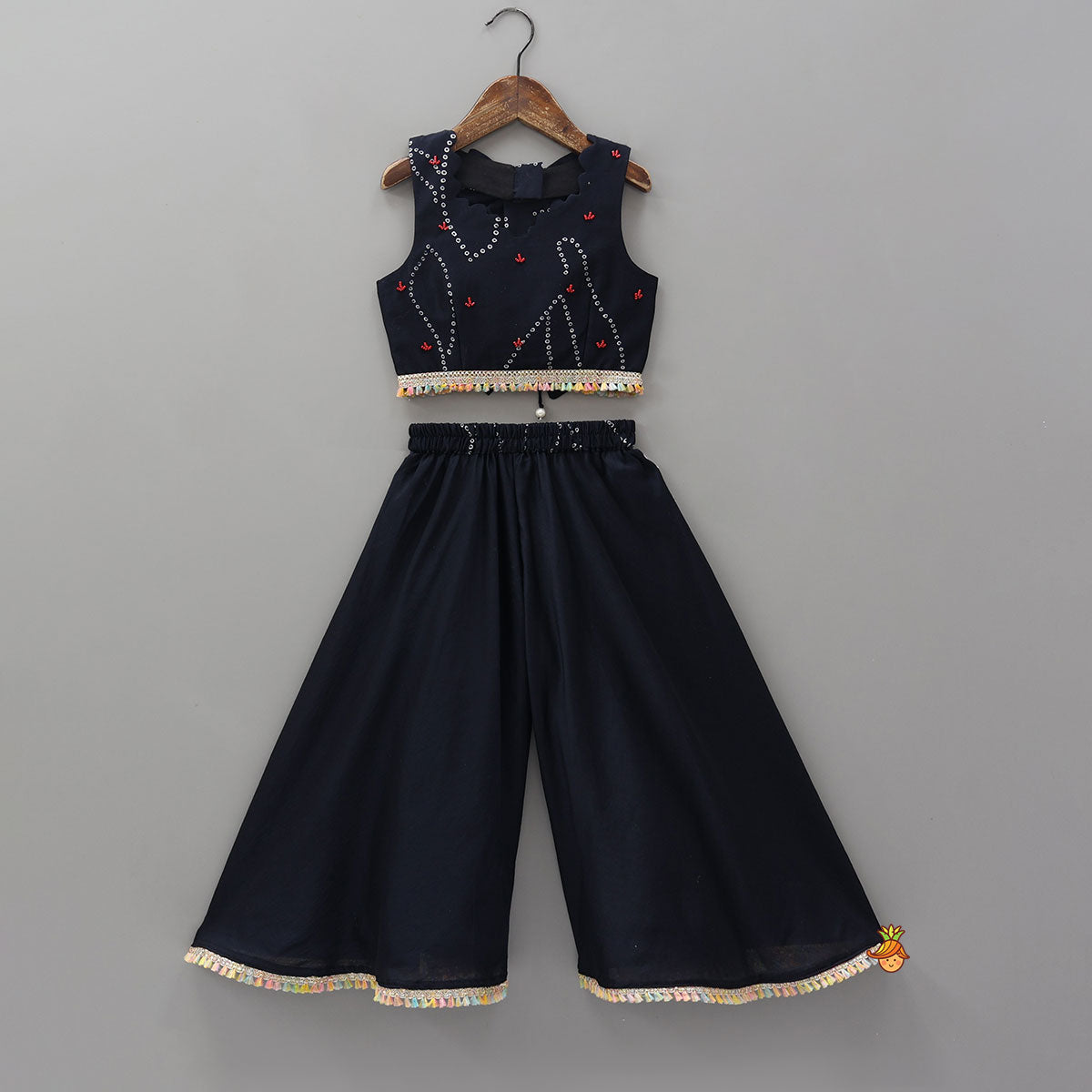 Stunning Bandhani Printed Crop Top And Palazzo