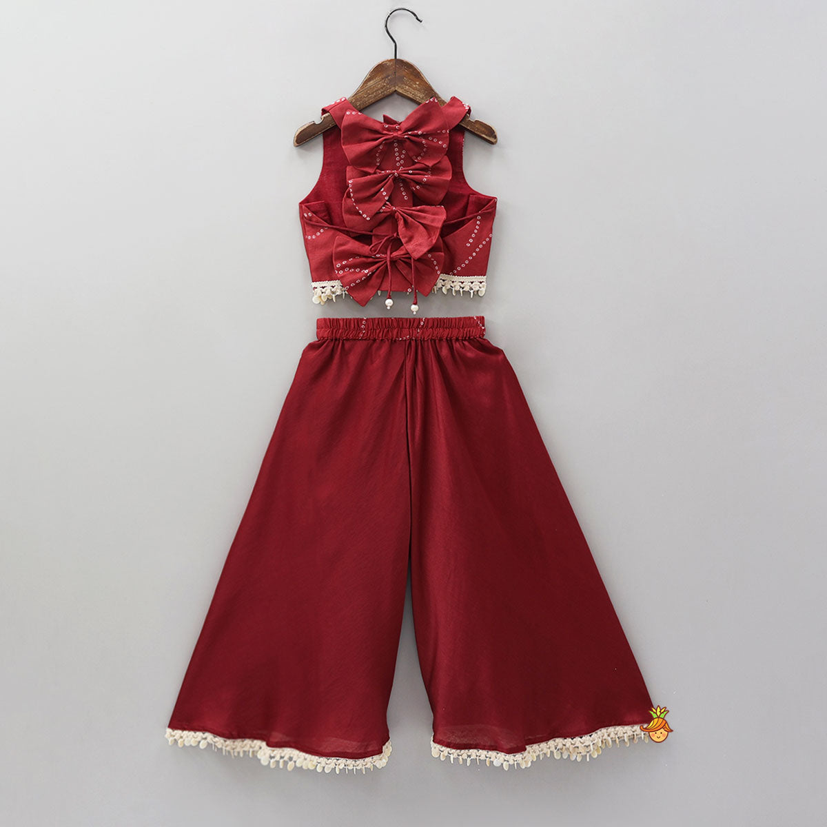 Bandhani Printed Crop Top And Palazzo