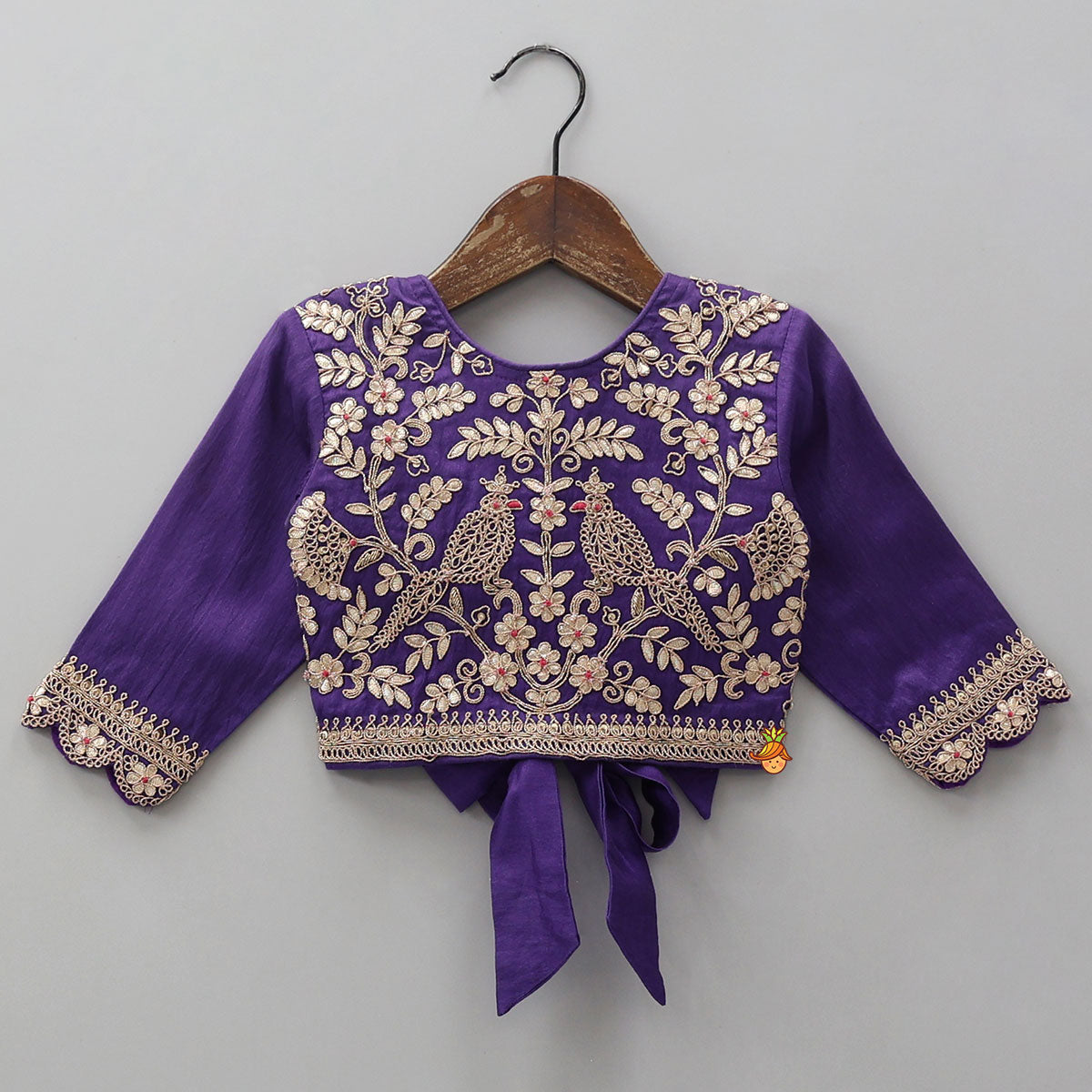 Gota Work Crop Top And Lehenga With Matching Dupatta