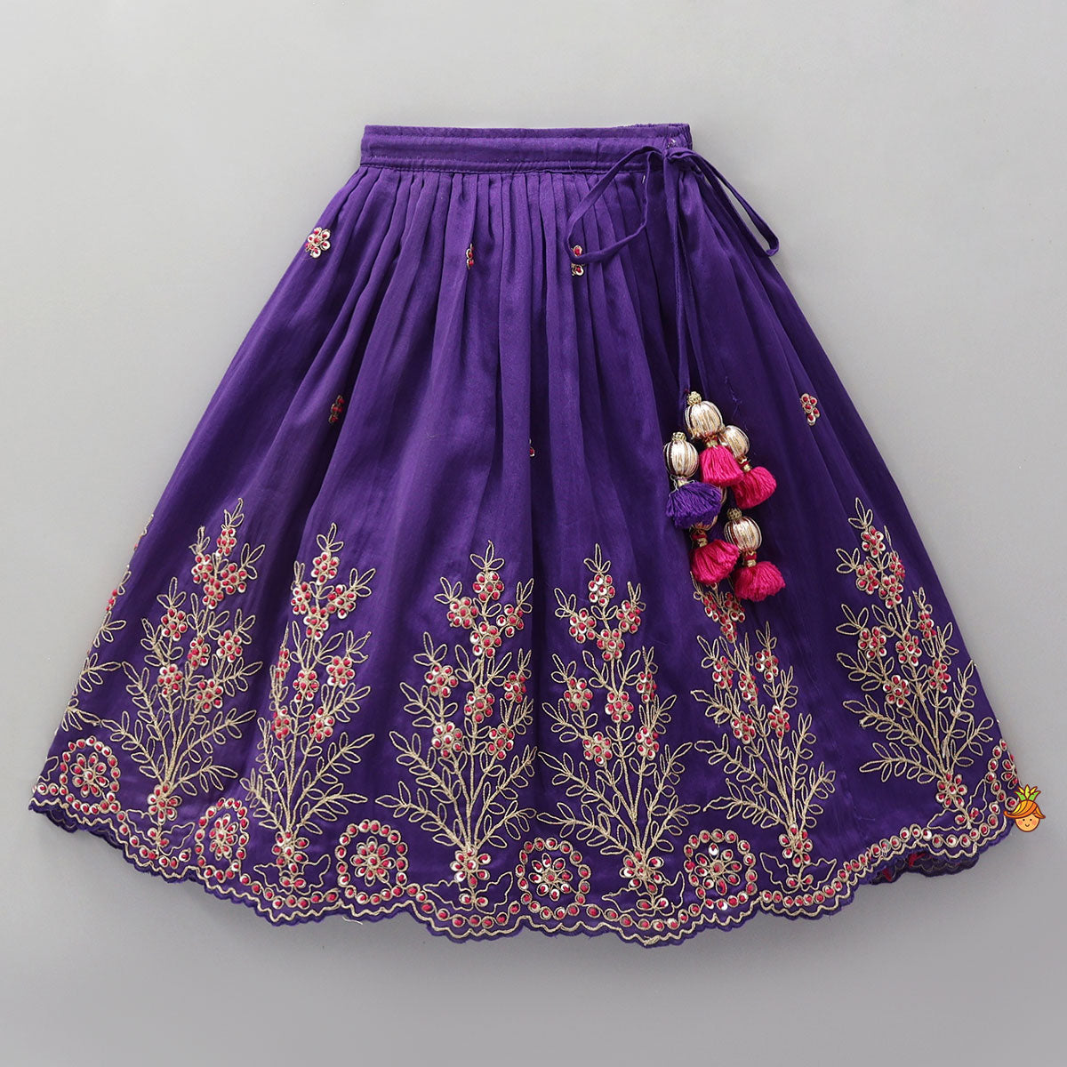 Gota Work Crop Top And Lehenga With Matching Dupatta