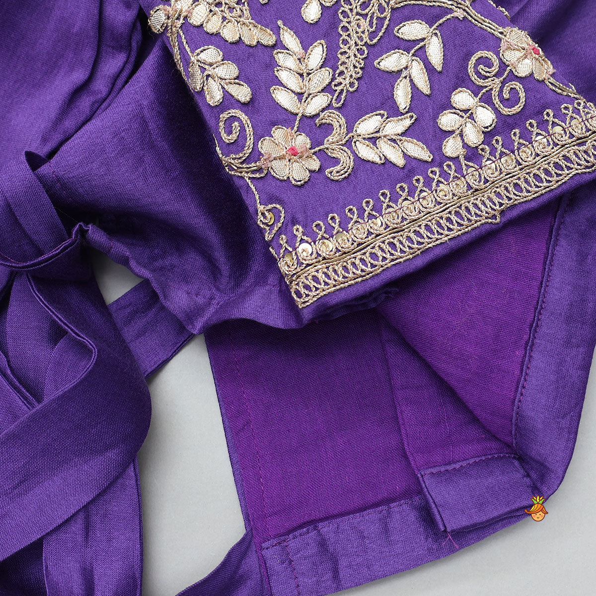 Gota Work Crop Top And Lehenga With Matching Dupatta