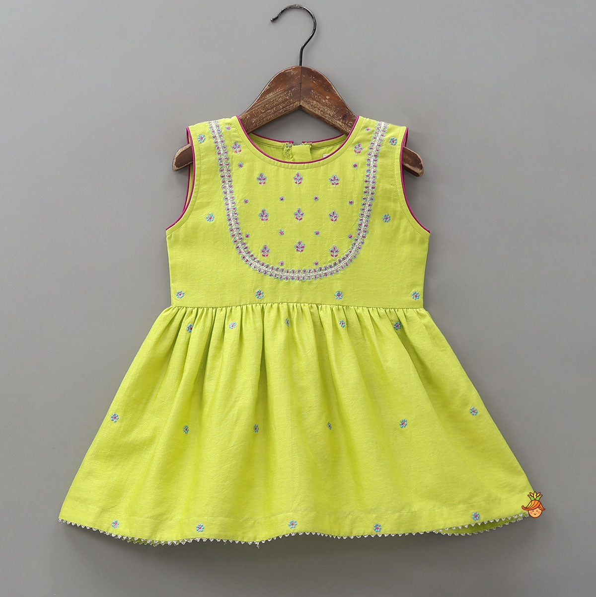 Booti Work Kurti And Sharara With Matching Scalloped Dupatta