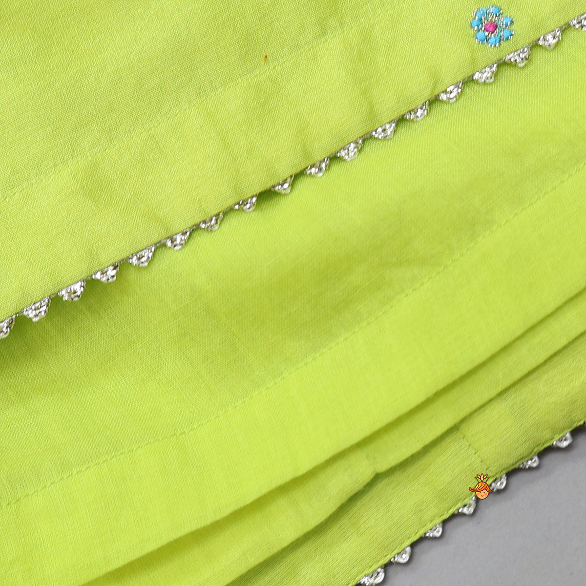 Booti Work Kurti And Sharara With Matching Scalloped Dupatta