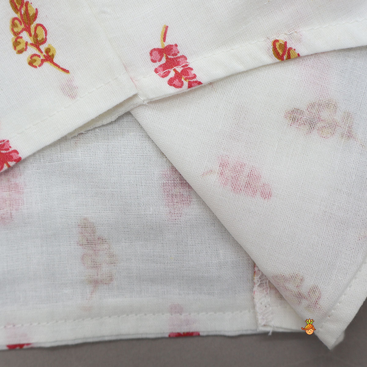 Floral Printed Kurta And Jacket With Pyjama