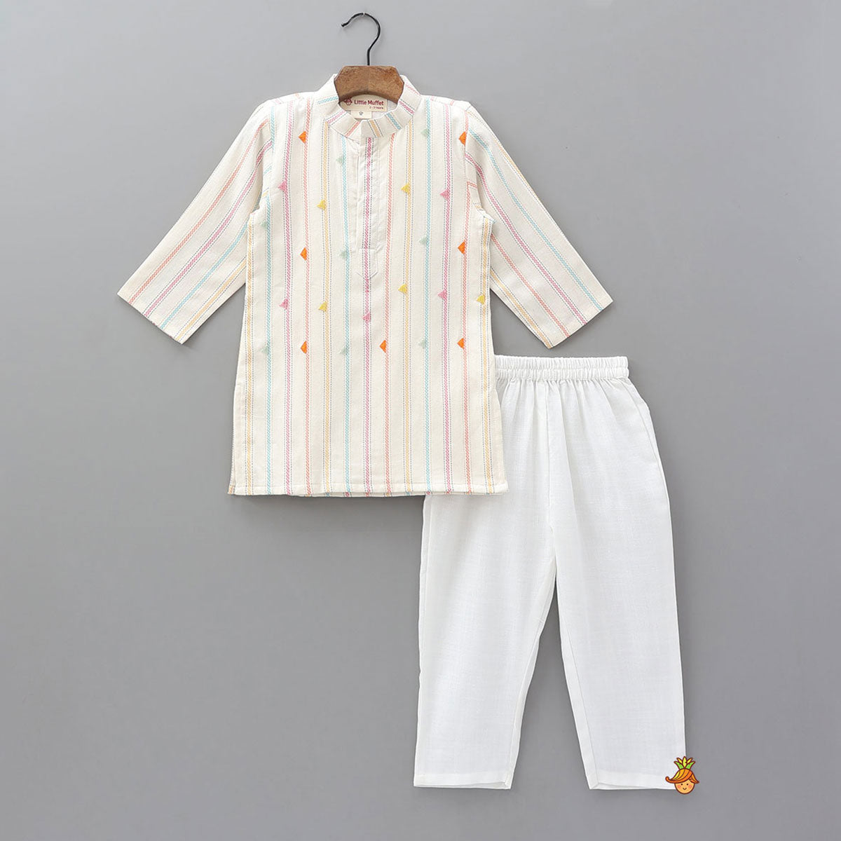 Hand Embroidered Beadwork Kurta And Pyjama