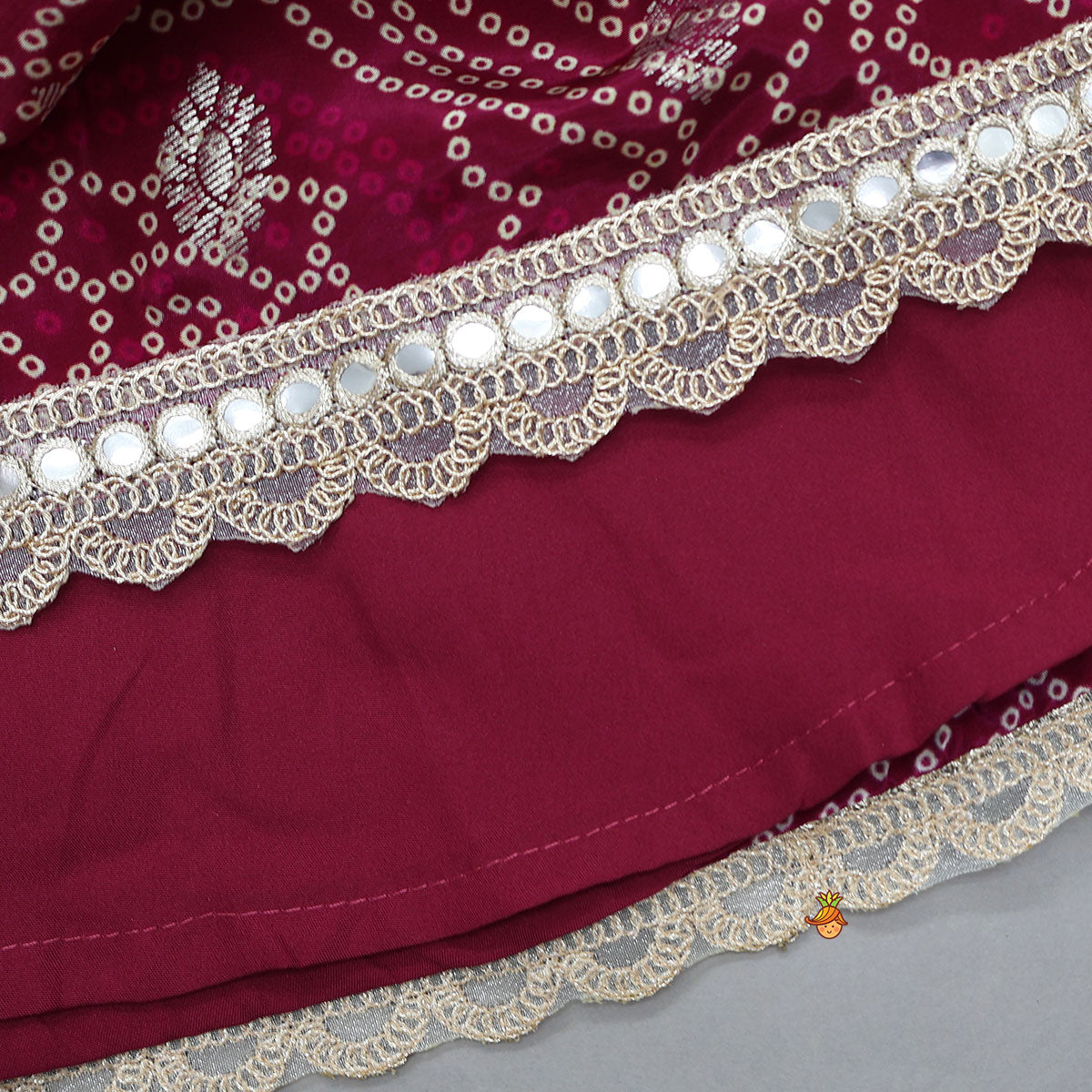 Bandhani Printed Ethnic Kurti With Sharara And Matching Dupatta