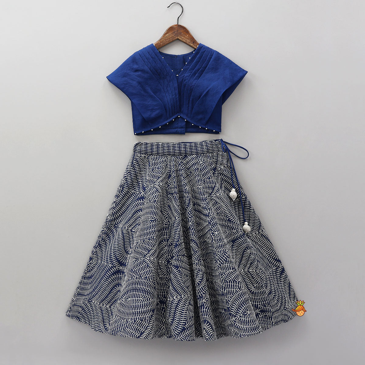 Lovely Pleated Crop Top And Heavy Embroidered Lehenga