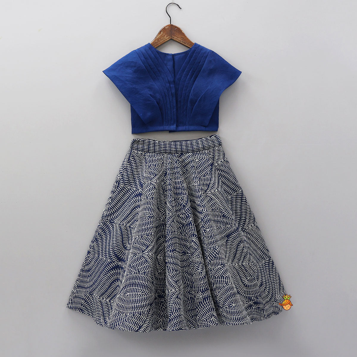 Lovely Pleated Crop Top And Heavy Embroidered Lehenga