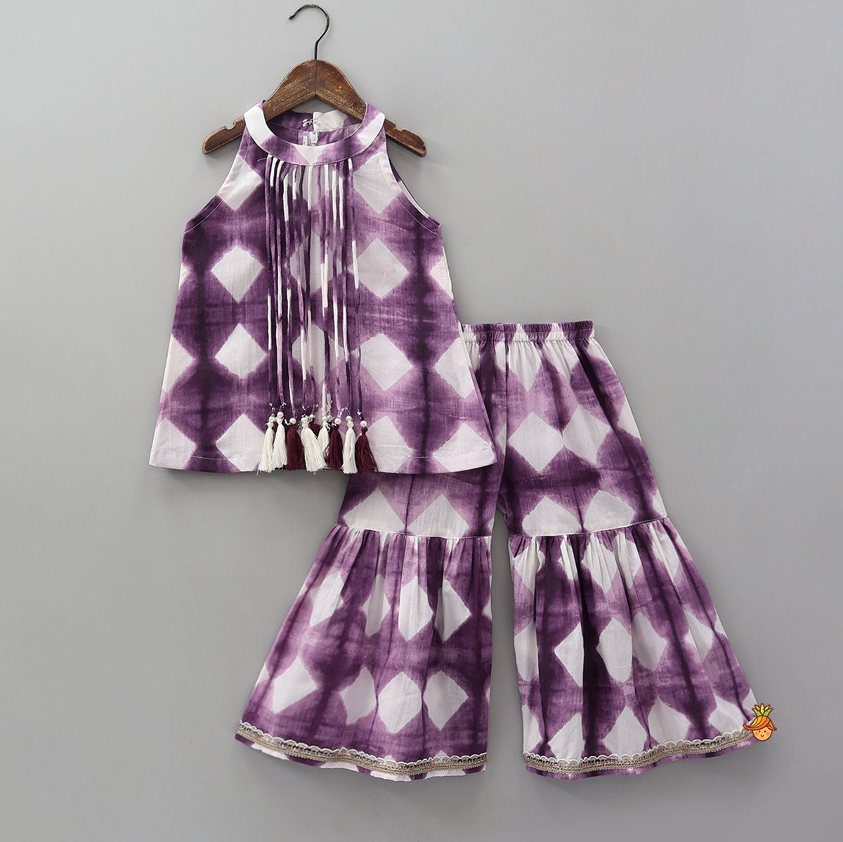 Hanging Fringes Tassel Detail Kurti And Sharara