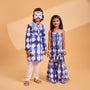 Hanging Fringes Tassel Detail Printed Kurti And Sharara twinning model image 1
