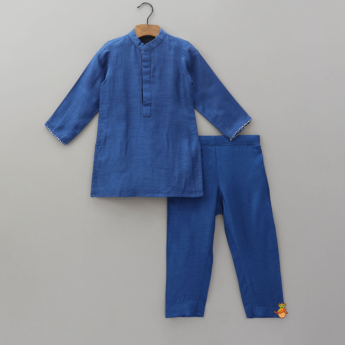 Ethnic Kurta Set With Printed Jacket And Pyjama