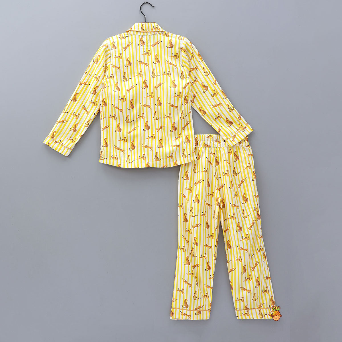 Striped Animal Print Bamboo Fabric Sleepwear Set