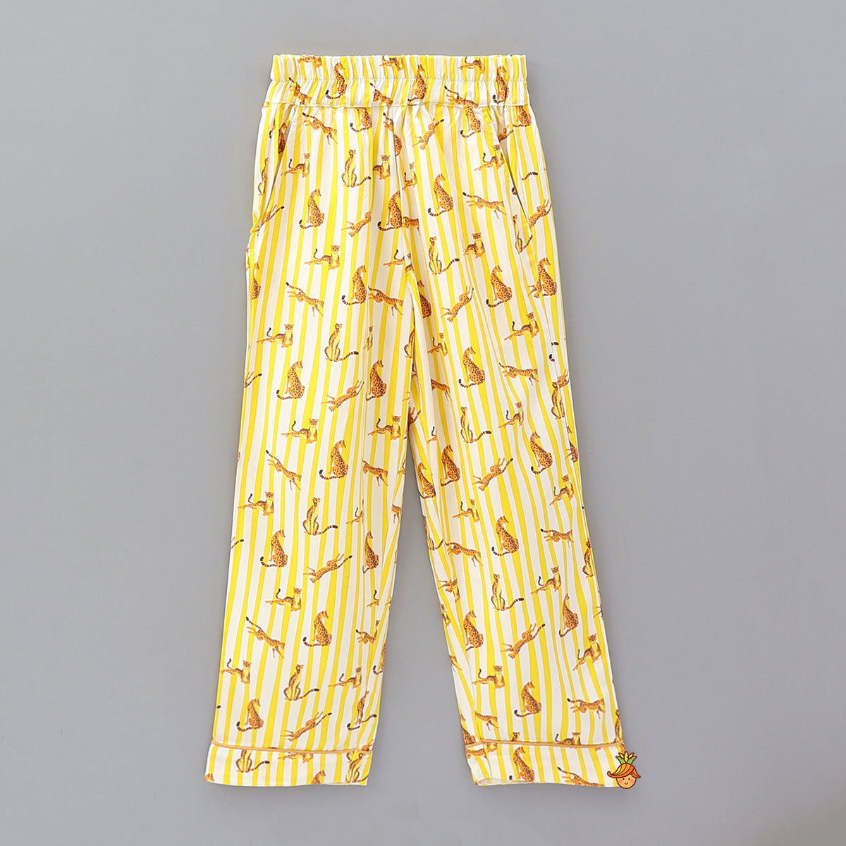 Striped Animal Print Bamboo Fabric Sleepwear Set