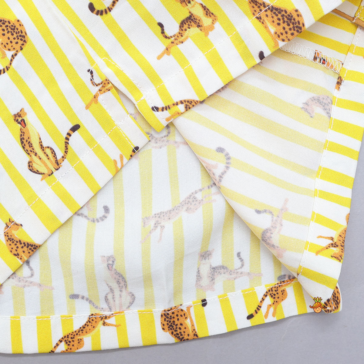 Striped Animal Print Bamboo Fabric Sleepwear Set