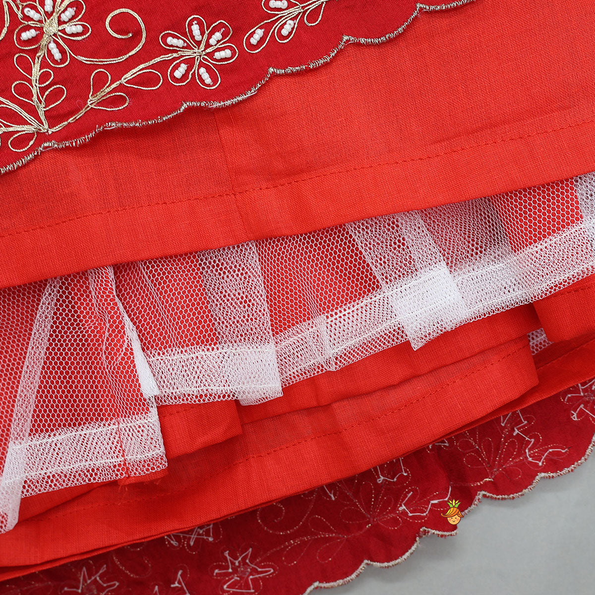 Overlap Style Crop Top and Layered Lehenga With Matching Dupatta