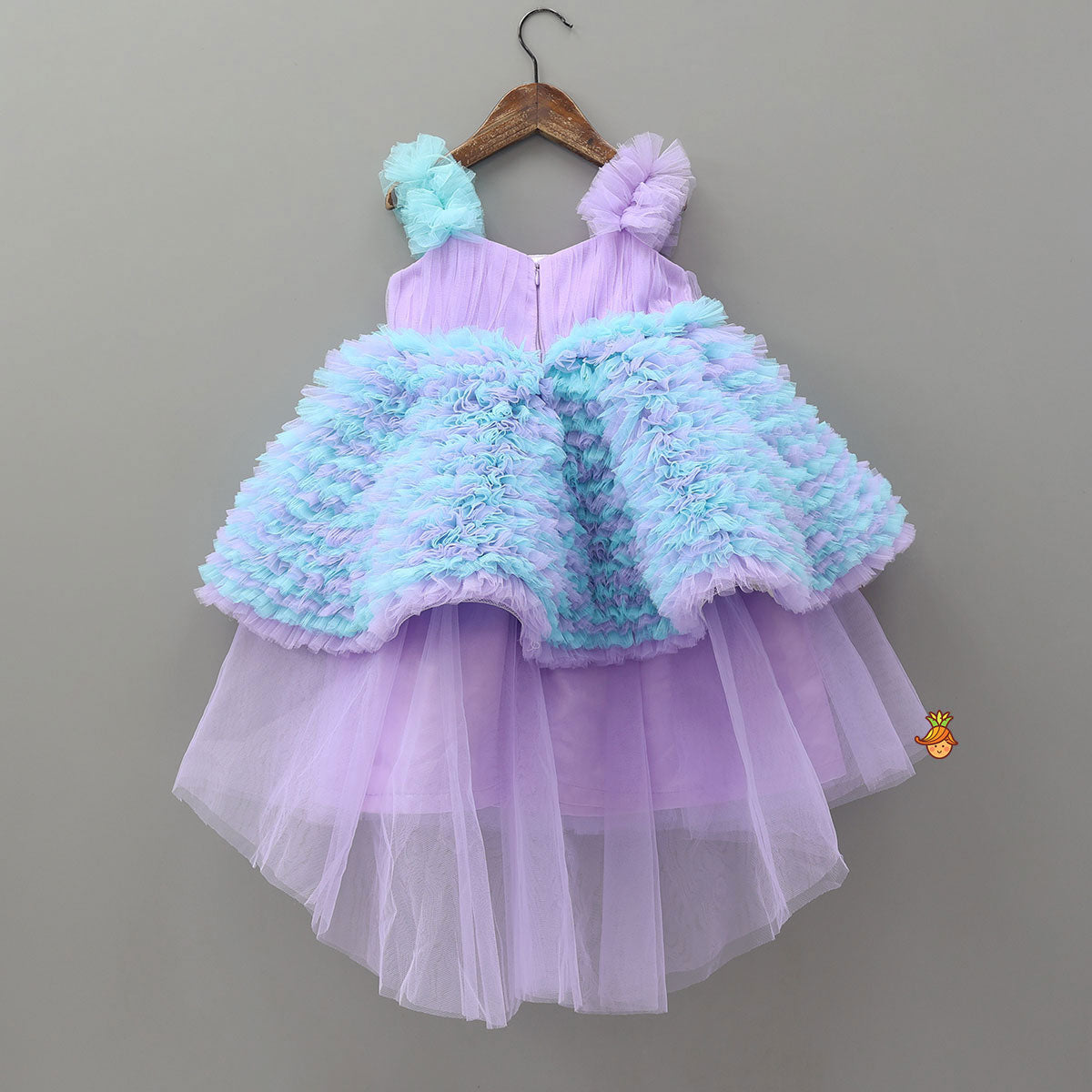 Aqua Whimsy Strappy High-Low Dress