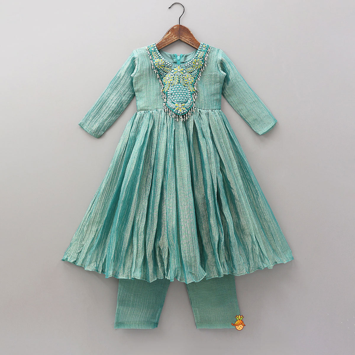 Shimmery Crush Tissue Kurti And Pant With Matching Dupatta