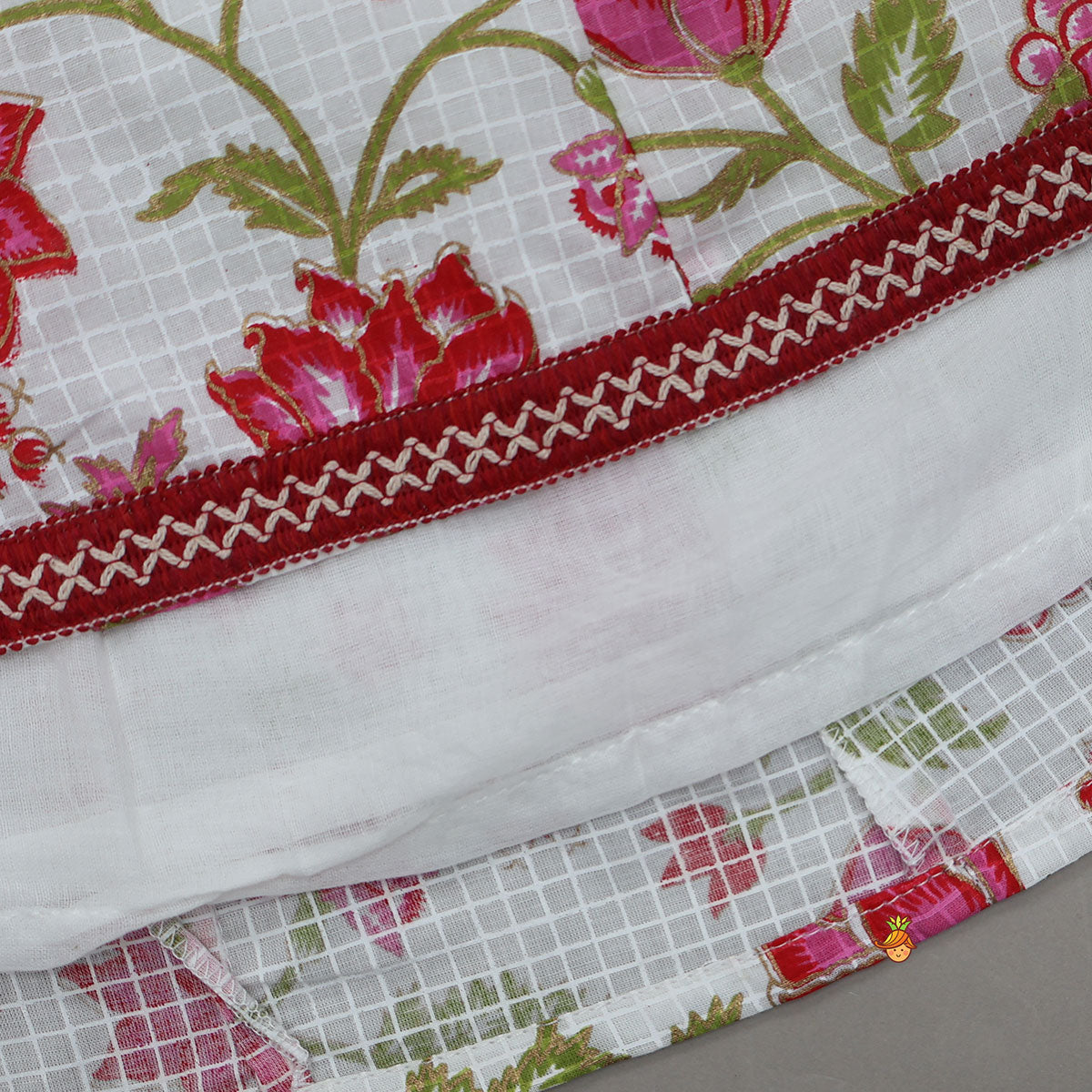Beautifully Printed Side Knot Detailed Kurti And Pant With Matching Dupatta