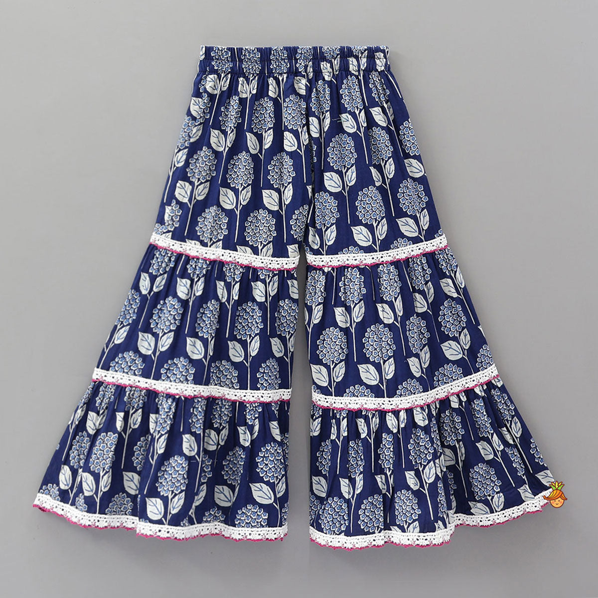 Beautifully Printed Cotton Kurti And Sharara With Contrasting Dupatta