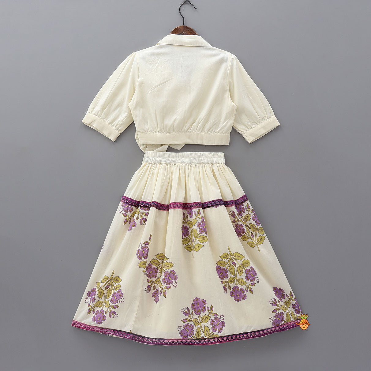 Shirt Style Top And Printed Lehenga