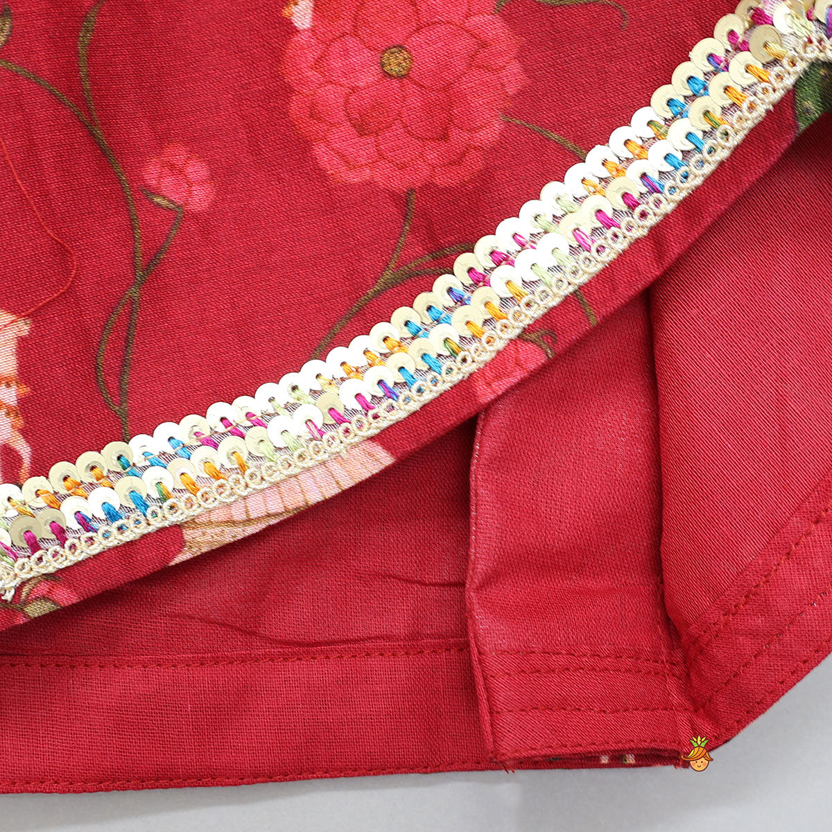 Ethnic Print Halter Neck Crop Top With Flared Lehenga