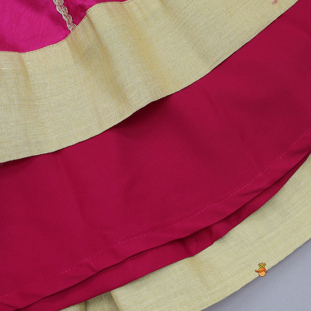 Floral Motif Work Top And Flared Lehenga With Matching Dupatta