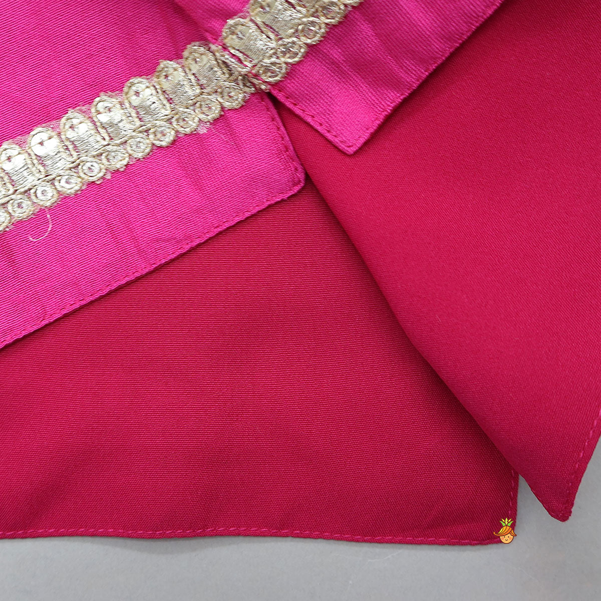Crop Top And Contrasting Flared Lehenga With Dupatta