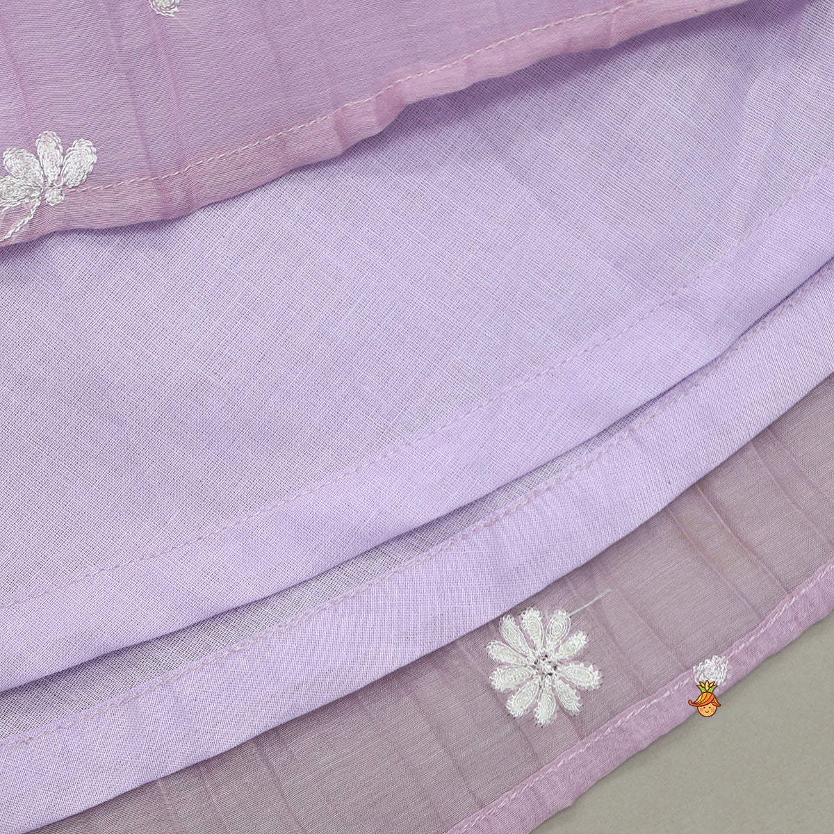 One Shoulder Floral Thread Embroidered Crop Top And Lehenga